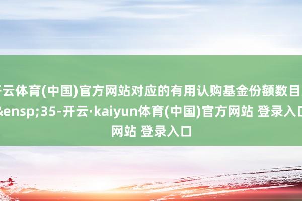 开云体育(中国)官方网站对应的有用认购基金份额数目为&ensp;35-开云·kaiyun体育
