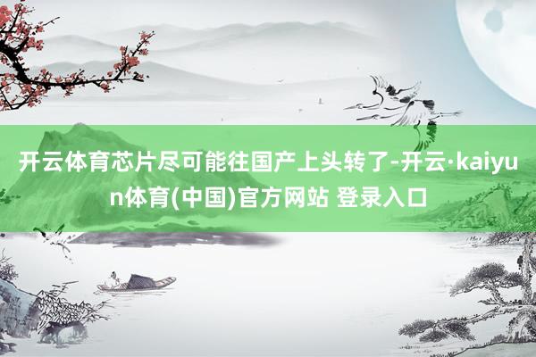 开云体育芯片尽可能往国产上头转了-开云·kaiyun体育(中国)官方网站 登录入口