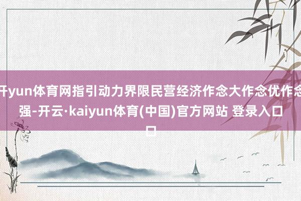 开yun体育网指引动力界限民营经济作念大作念优作念强-开云·kaiyun体育(中国)官方网站 登录入