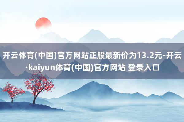 开云体育(中国)官方网站正股最新价为13.2元-开云·kaiyun体育(中国)官方网站 登录入口